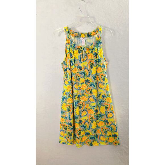 Stella Parker Sundress Women's Sz XL Multicolor Tropical Sleeveless Side Pockets - Picture 15 of 16
